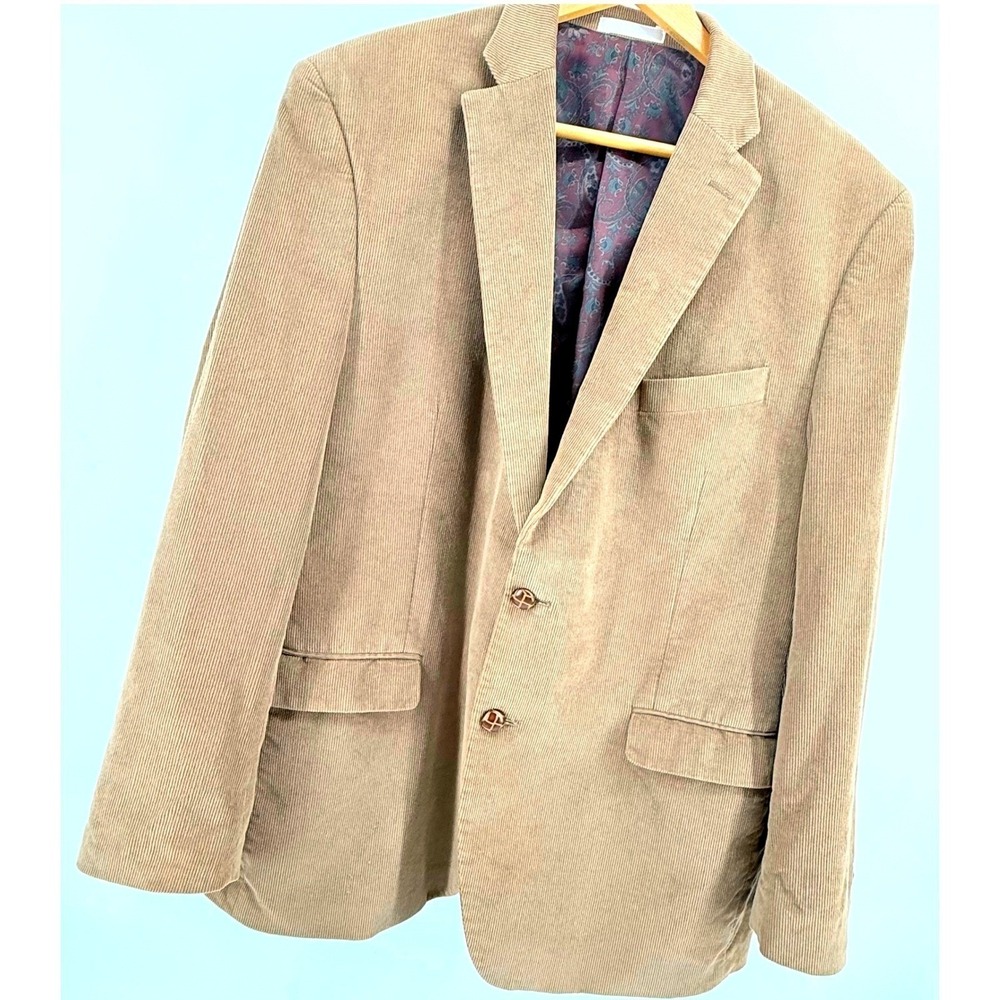 Lauren Ralph Lauren Wale Corduroy Blazer Jacket Mens 44R Paisley Lined